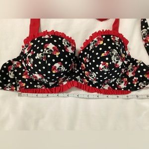 Polka dot skull print bikini top